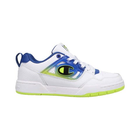 Champion Kids' 5-on-5 Low in White/Surf The Web/Neon Light
