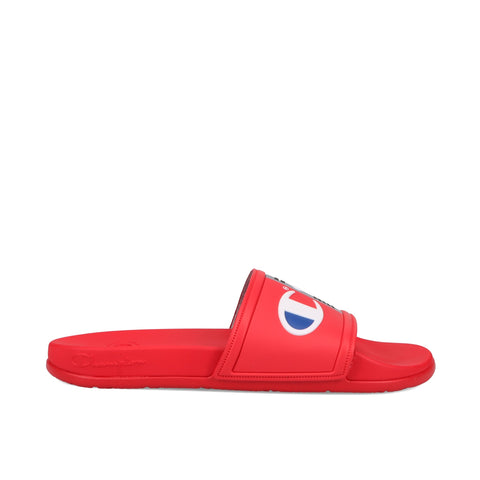Champion Men's IPO Squish Slide in Scarlet/White/Surf The Web