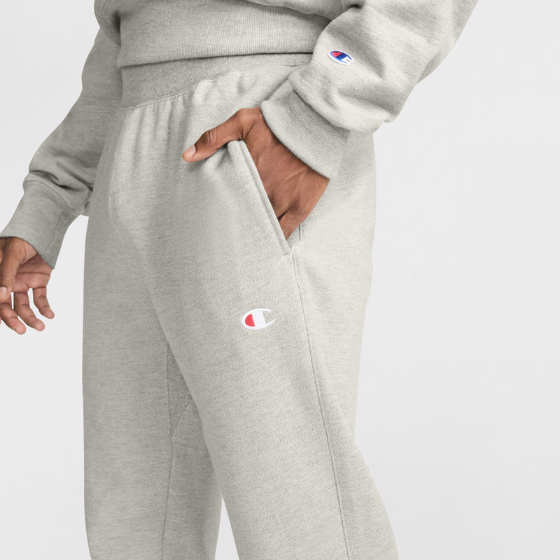 Champion Reverse Weave Joggers, C Logo in New Manhattan Mist Heather
