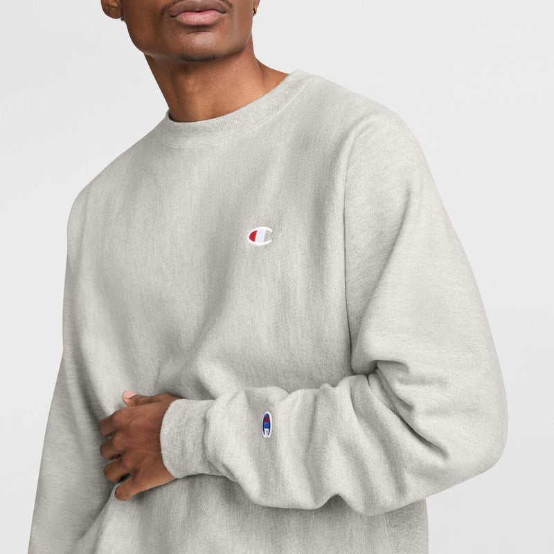 Champion Reverse Weave Crewneck Sweatshirt, C Logo in New Manhattan Mist Heather