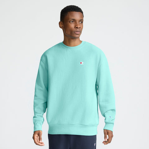 Champion Reverse Weave Crewneck Sweatshirt, C Logo in Milky Way Bl