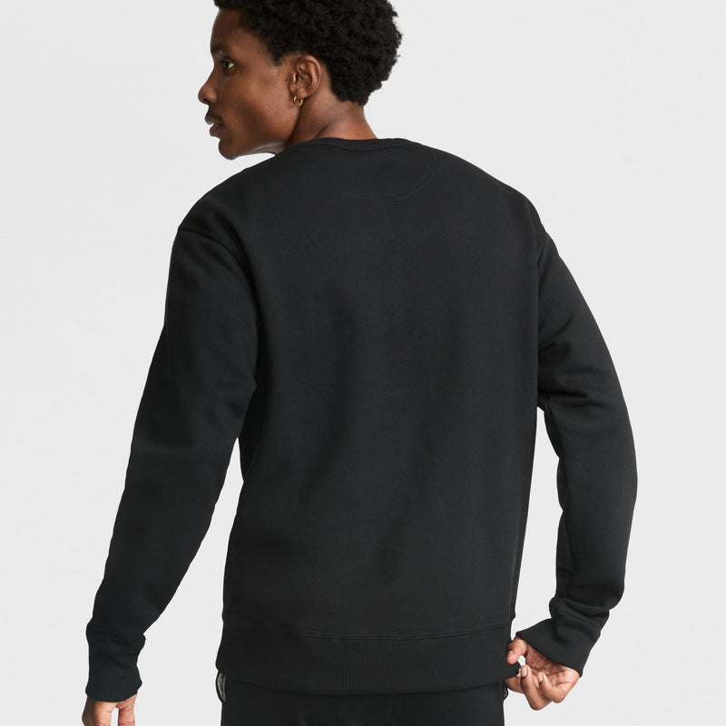 Champion Powerblend Crewneck Sweatshirt, C Logo in Black