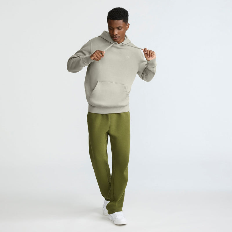 Champion Powerblend Hoodie, C Logo in Neutral Chino Beige