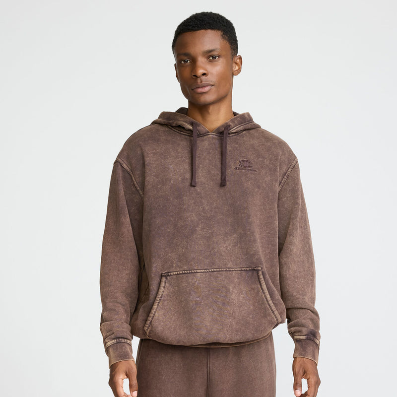 Champion Time Capsule Hoodie, Left Chest C" Champion Script Logo in Black Coffee