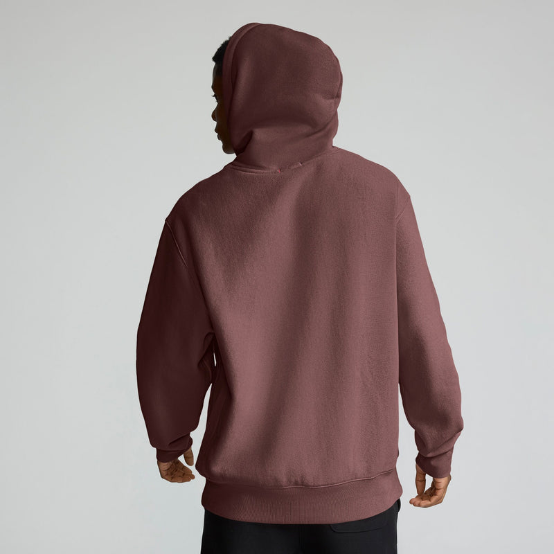 Champion Reverse Weave Hoodie, C Logo in Fancy Brown