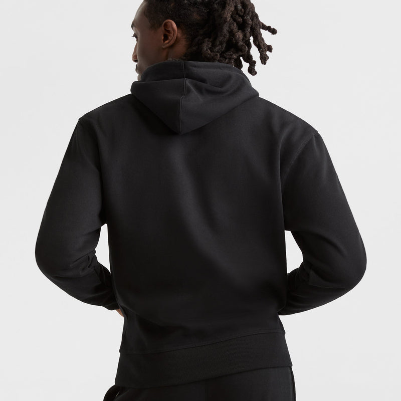 Champion Powerblend Hoodie, C Logo in Black