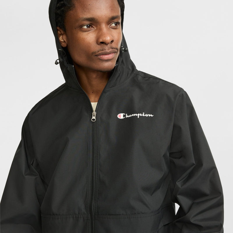 Champion Stadium Full-Zip Jacket, Script Logo in Black