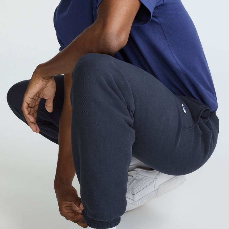 Champion Reverse Weave Sweatpants, C Logo in Deep Navy