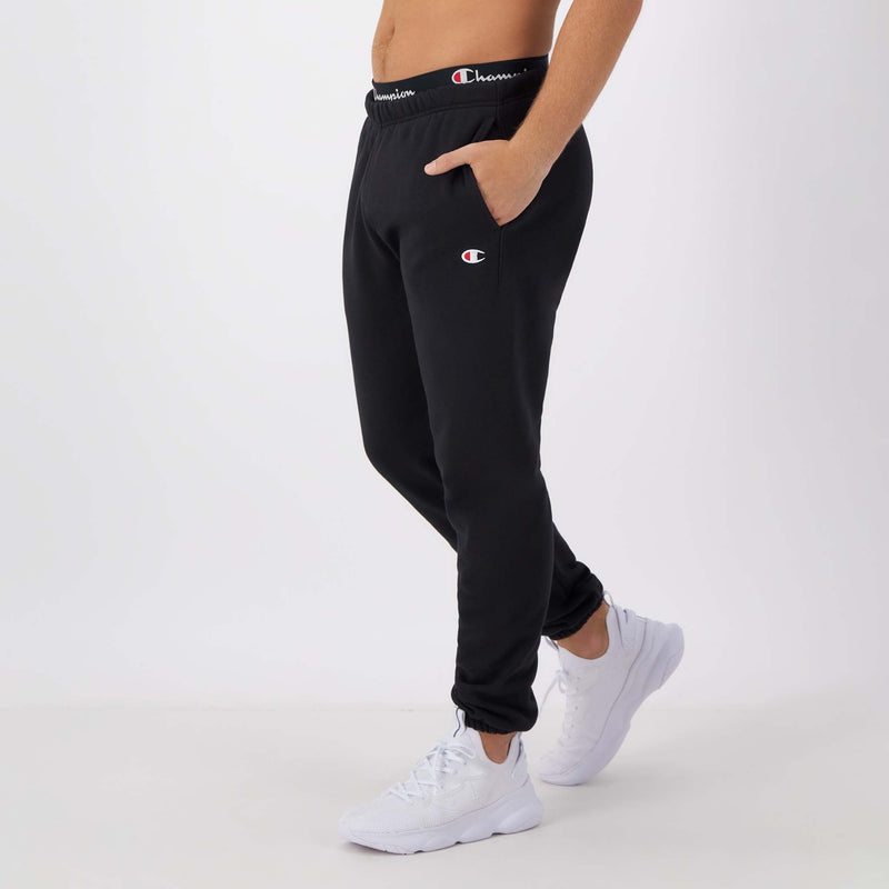 Champion Reverse Weave Sweatpant, C Logo (Reshop Test) in Black