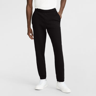 Champion Powerblend Sweatpants, Relaxed Hem, C Logo in Black