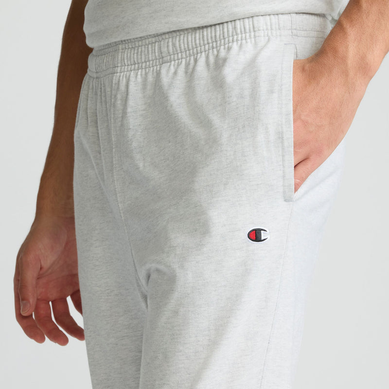 Champion Lightweight Lounge Joggers, C Logo in Platinum Silver Heather
