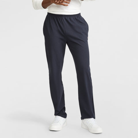 Champion Lightweight Lounge Pants, Open Hem, C Logo in Navy