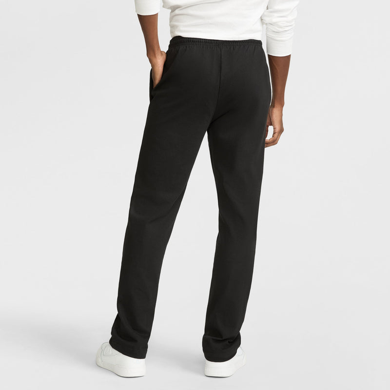Champion Lightweight Lounge Pants, Open Hem, C Logo in Black