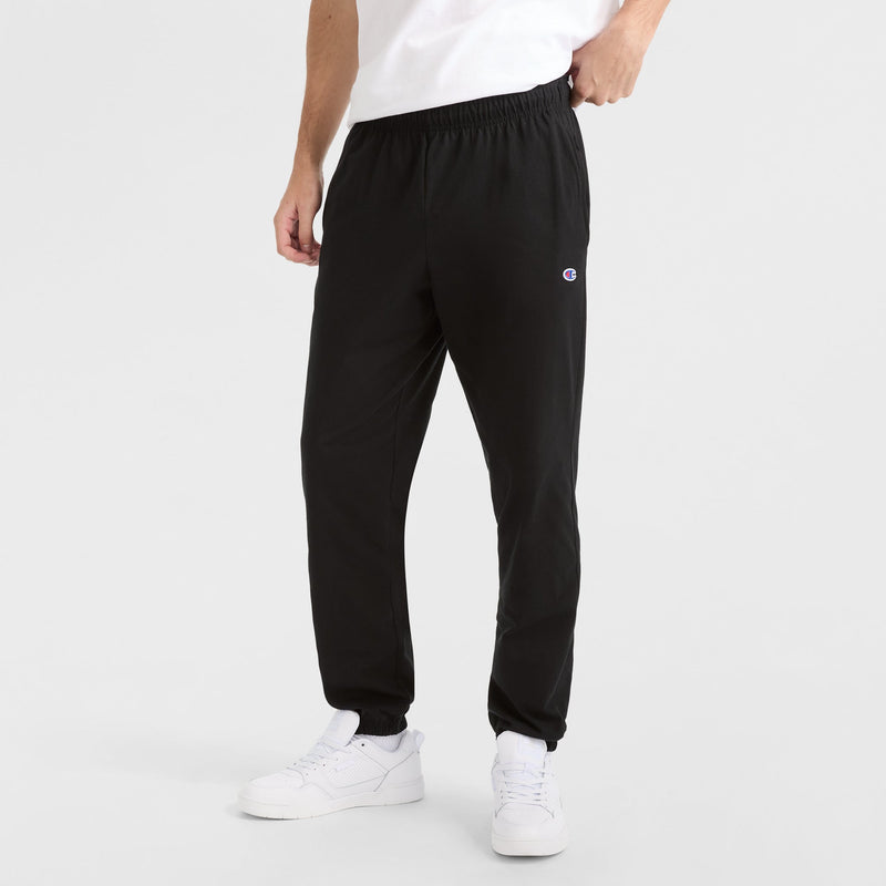 Champion Lightweight Lounge Pants, Cinched Hem, C Logo in Black