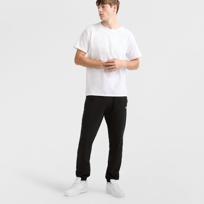 Champion Lightweight Lounge Pants, Cinched Hem, C Logo in Black