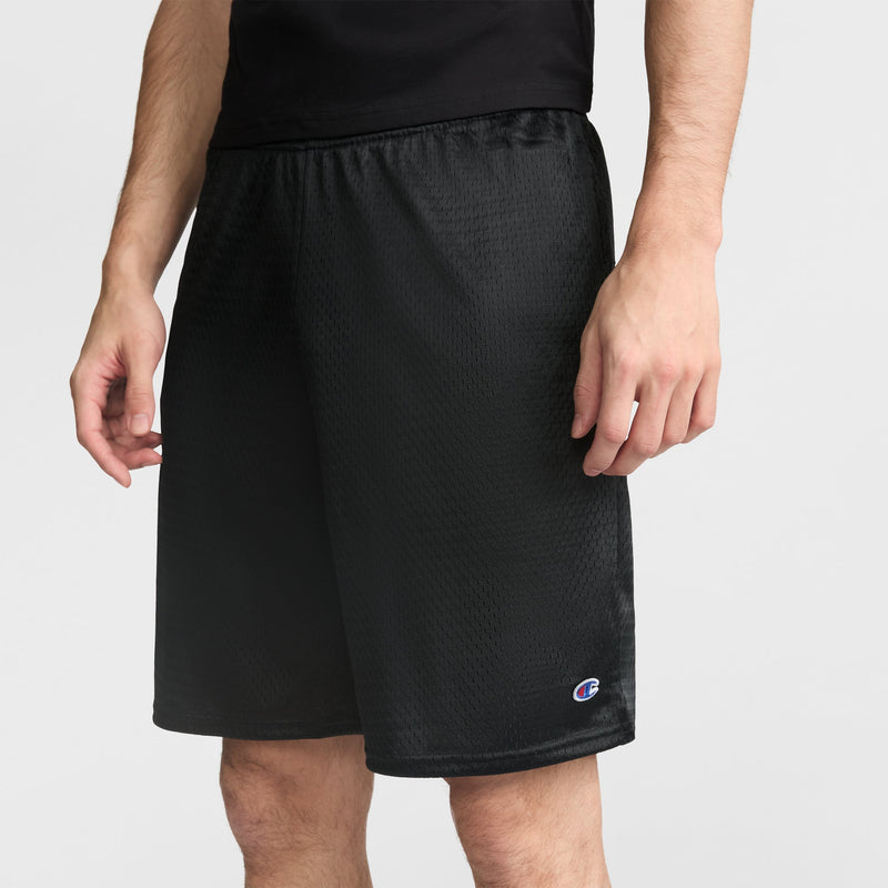 Champion 9" Classic Mesh Shorts, C Logo in Black