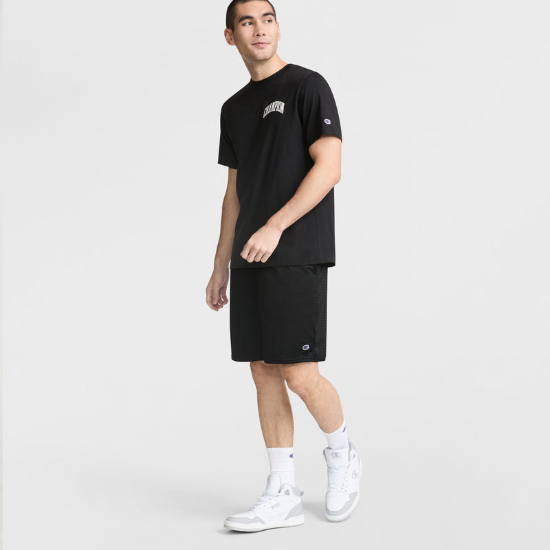 Champion 9" Classic Mesh Shorts, C Logo in Black