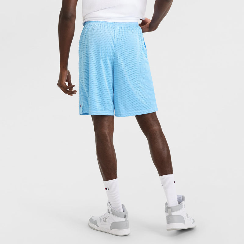 Champion 9" Classic Mesh Shorts, C Logo in Swiss Blue