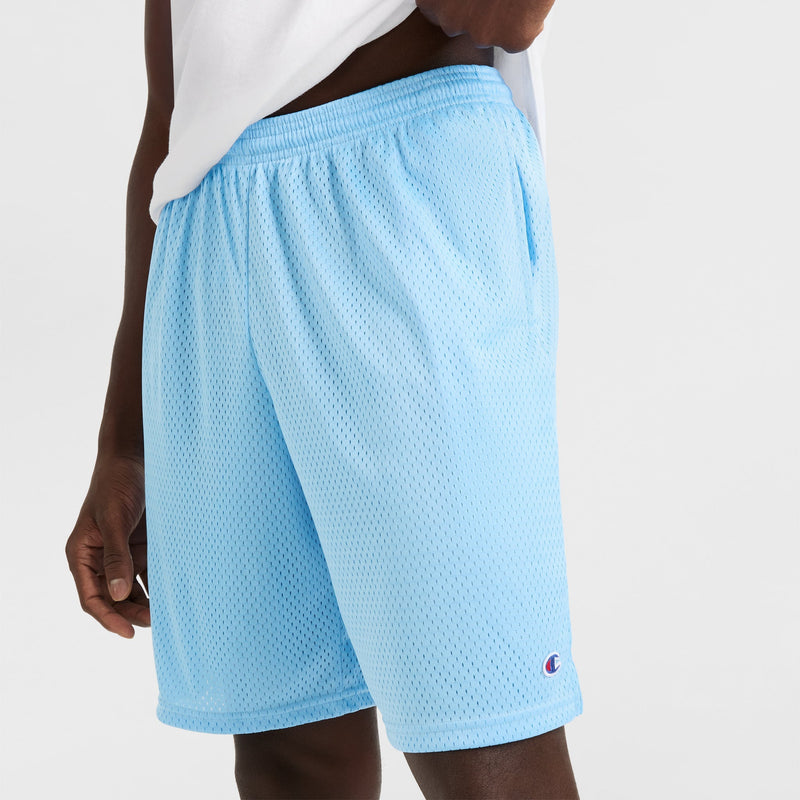 Champion 9" Classic Mesh Shorts, C Logo in Swiss Blue