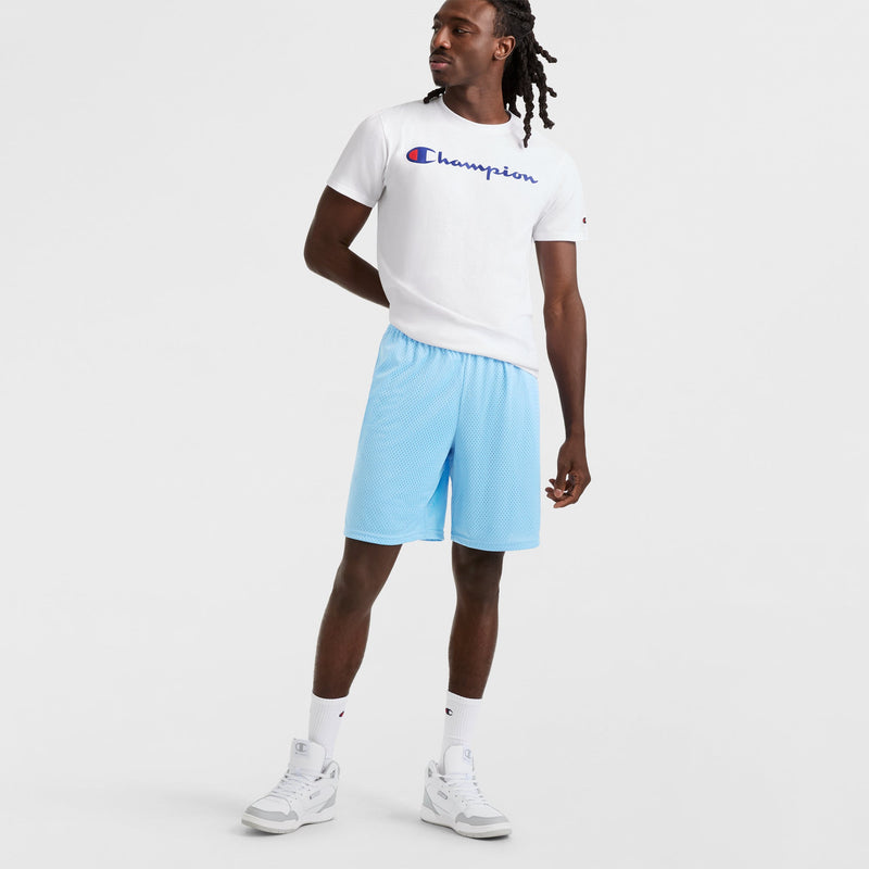 Champion 9" Classic Mesh Shorts, C Logo in Swiss Blue