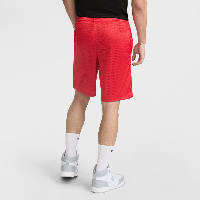 Champion 9" Classic Mesh Shorts, C Logo in Crimson