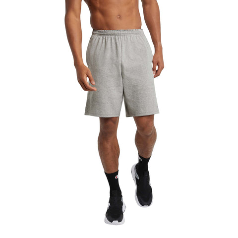 Champion 9" Lightweight Lounge Shorts, C Patch Logo in New Manhattan Mist Heather