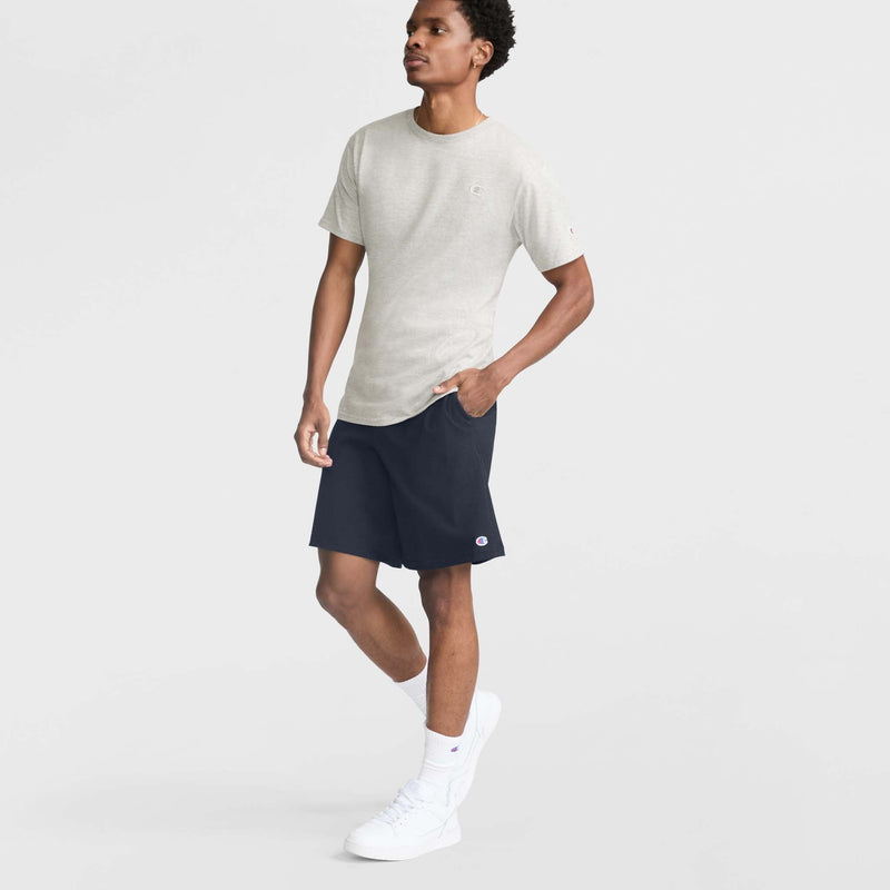 Champion 9" Lightweight Lounge Shorts, C Patch Logo in Navy