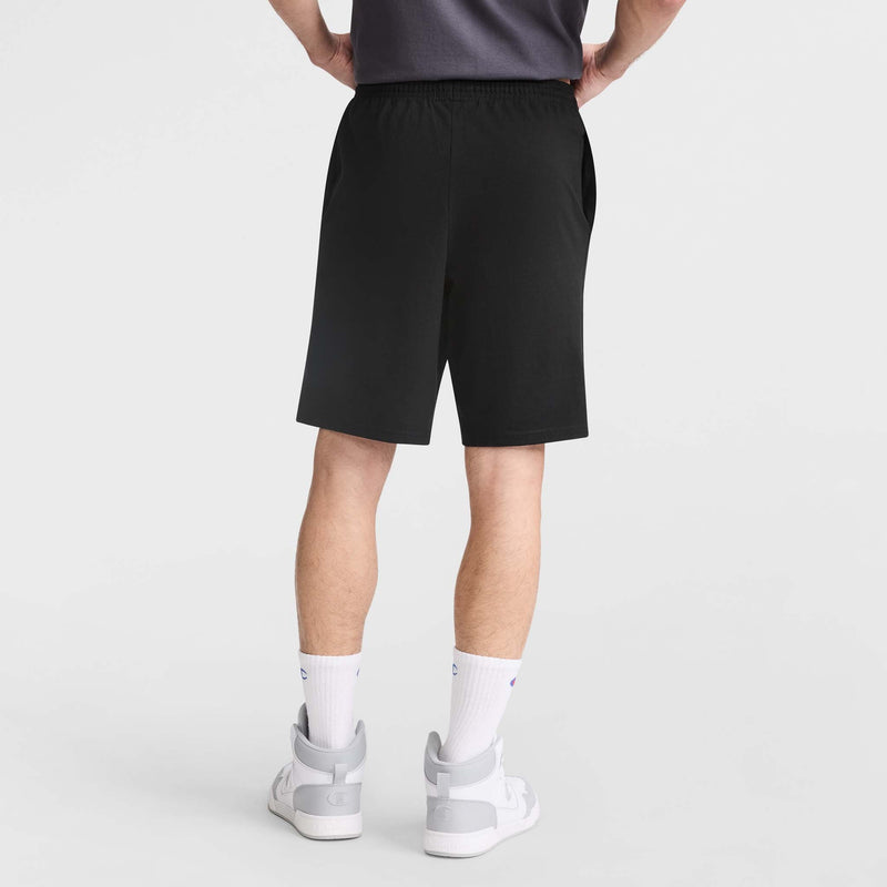Champion 9" Lightweight Lounge Shorts, C Patch Logo in Black