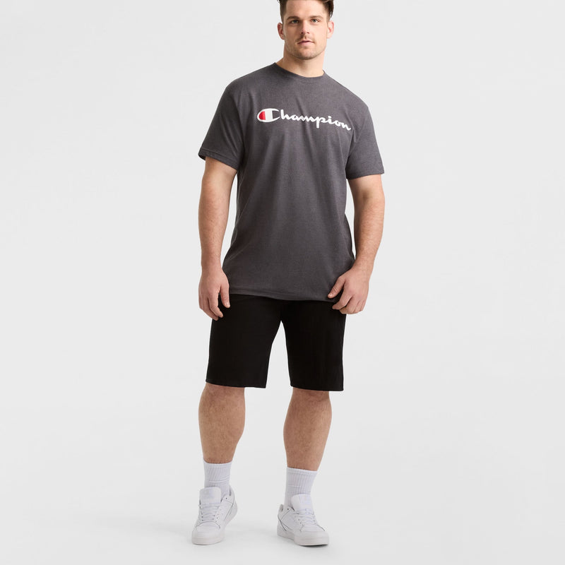 Champion Lightweight Lounge Shorts, C Patch Logo - Big & Tall in Black