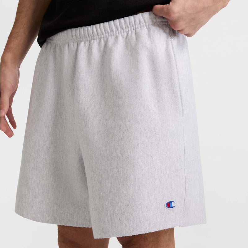 Champion 7" Reverse Weave Cut-Off Shorts, C Logo in New Manhattan Mist Heather