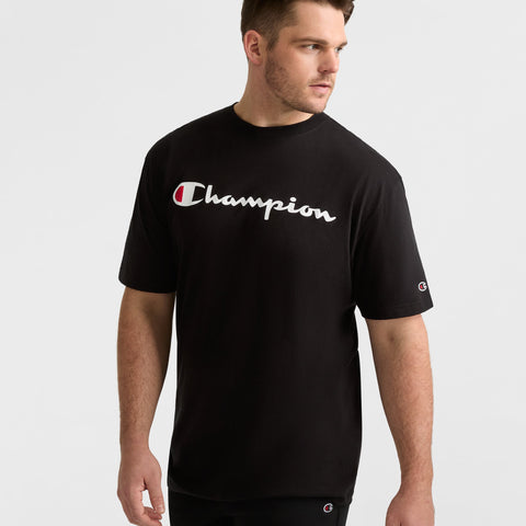 Champion Classic Graphic T-Shirt, Script Logo - Big & Tall in Black