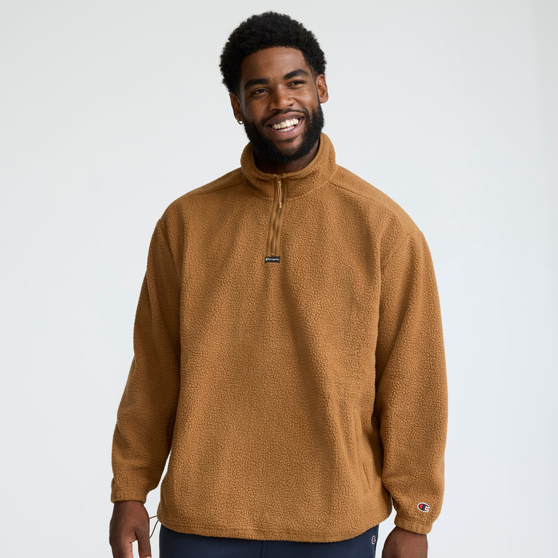 Champion Micro Fleece 1/4 Zip - Big & Tall in Western Brown