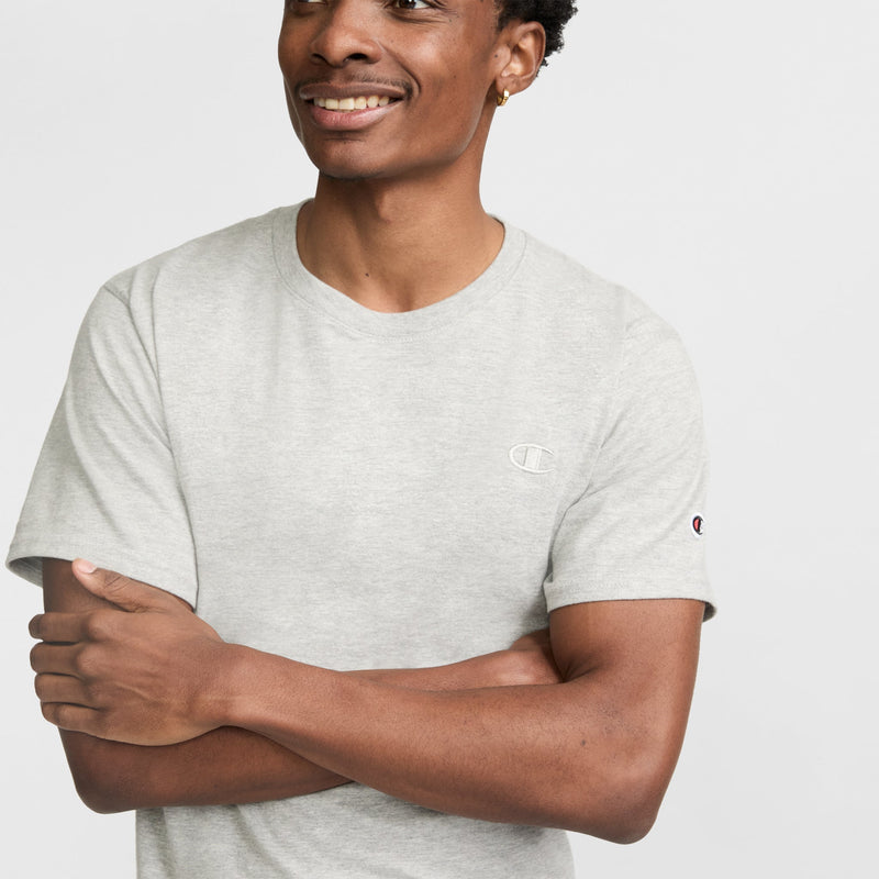 Champion Classic T-Shirt, C Logo in New Manhattan Mist Heather
