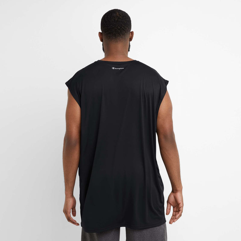 Champion Muscle Tank, Moisture Wicking, C Logo - Big & Tall in Black