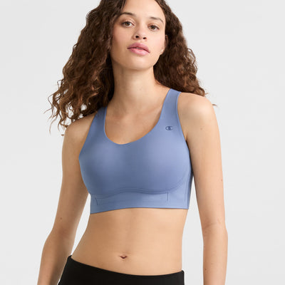 Champion Absolute Lift Sports Bra, C Logo in Seven Seas Blue