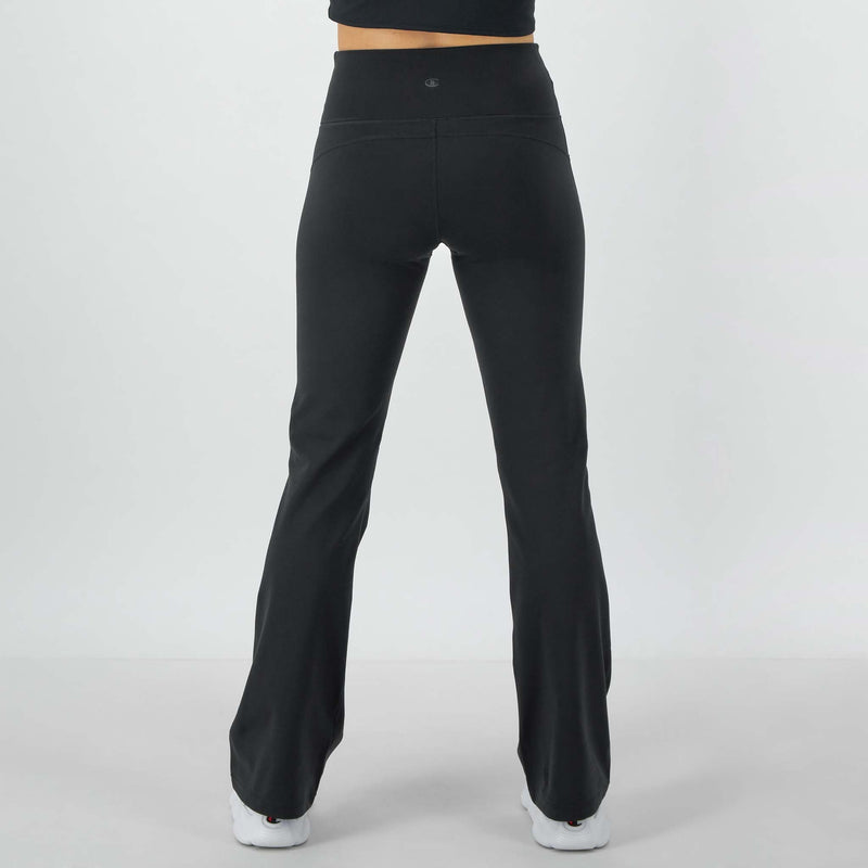 Champion Soft Touch Flare Leggings, Anti Odor, C Logo in Black