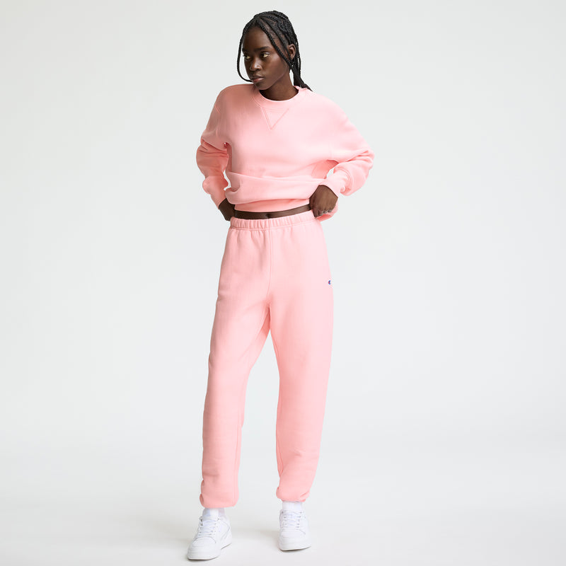 Champion Essentials Reverse Weave Cinched Bottom Sweatpants in Coral Glow