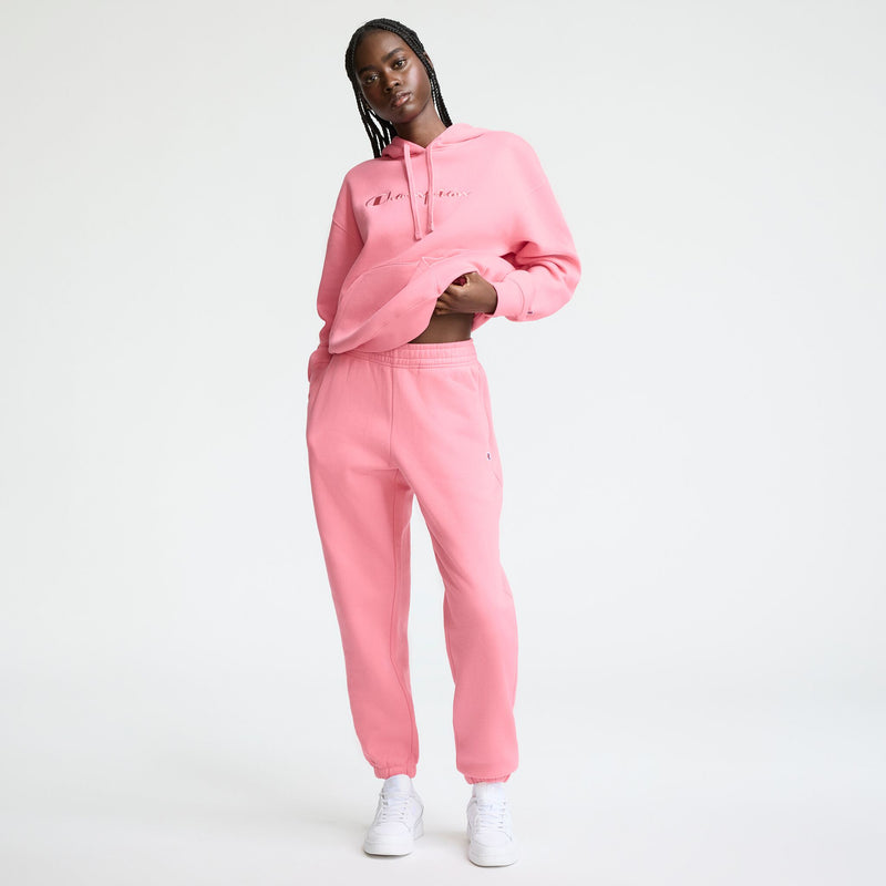 Champion Powerblend Oversized Sweatpants, C Logo in Bubblegum