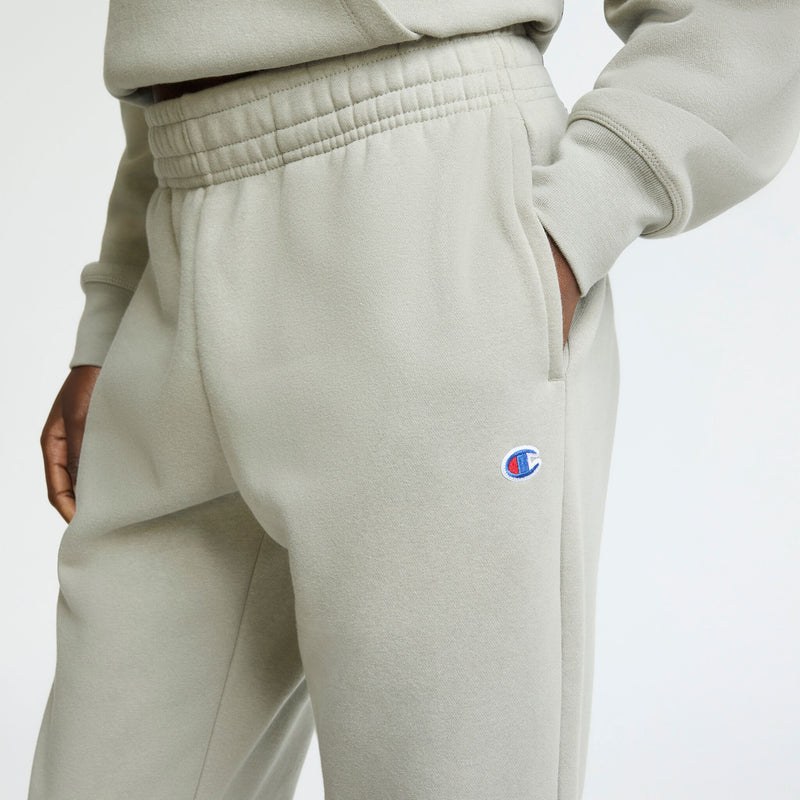 Champion Powerblend Oversized Sweatpants, C Logo in Dried Sage