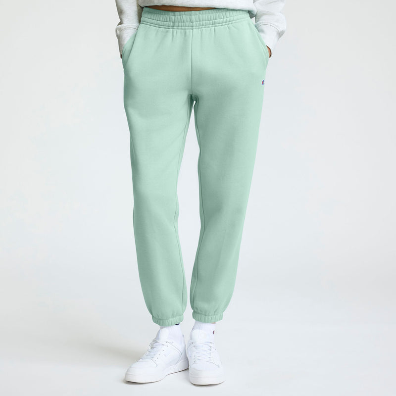 Champion Powerblend Oversized Sweatpants, C Logo in Beach Bungalow Blue