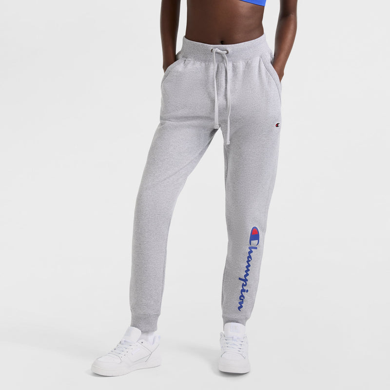 Champion Powerblend Joggers, Classic Script Logo in New Manhattan Mist Heather