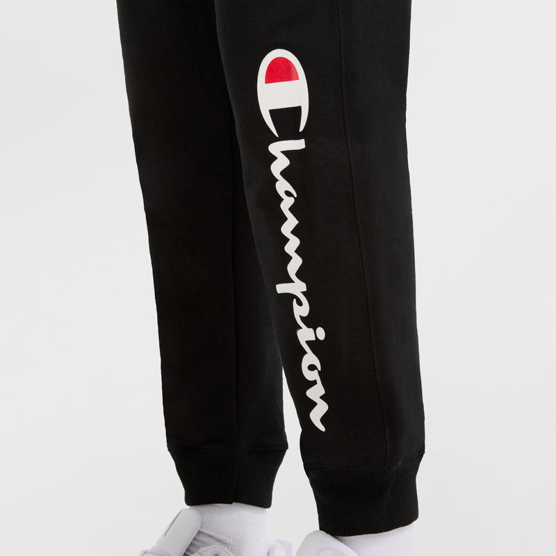 Champion Powerblend Joggers, Classic Script Logo in Black
