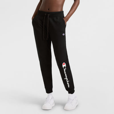 Champion Powerblend Joggers, Classic Script Logo in Black