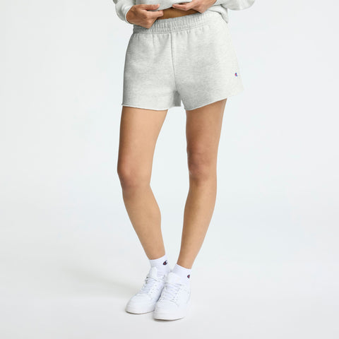 Champion 3" Powerblend Shorts, C Logo in Platinum Silver Heather