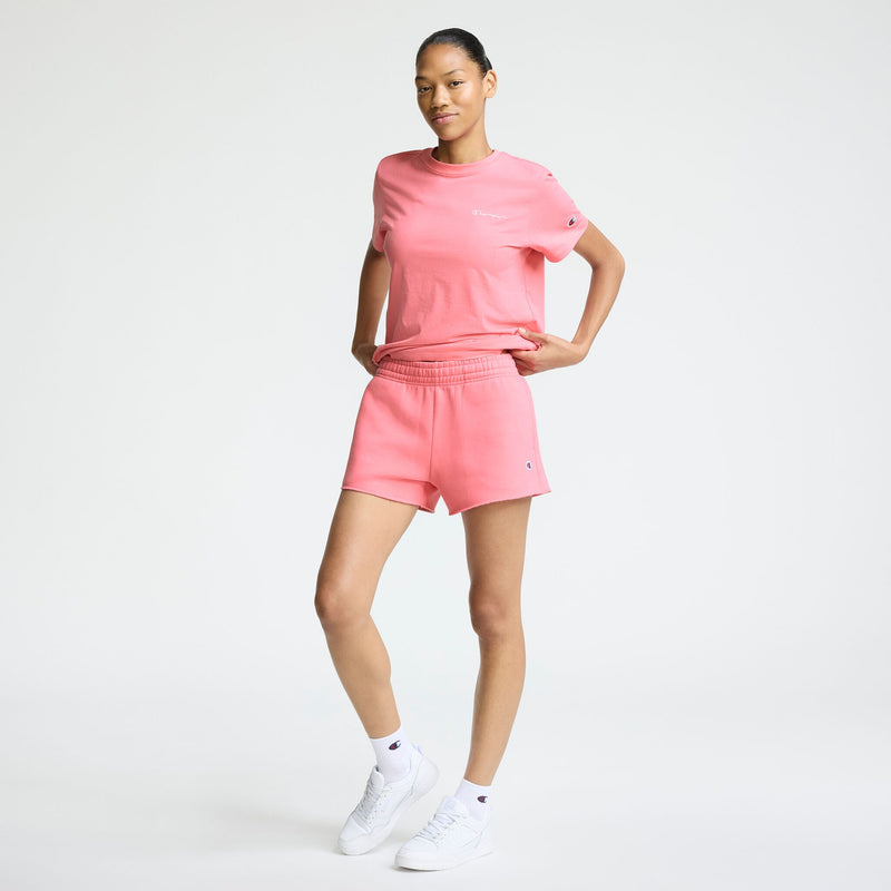 Champion 3" Powerblend Shorts, C Logo in Bubblegum