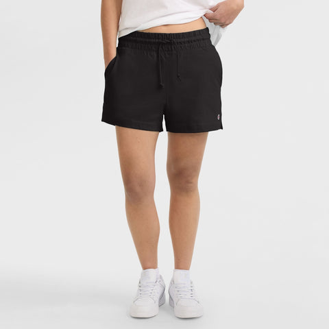 Champion 3" T-Shirt Shorts, C Logo in Black
