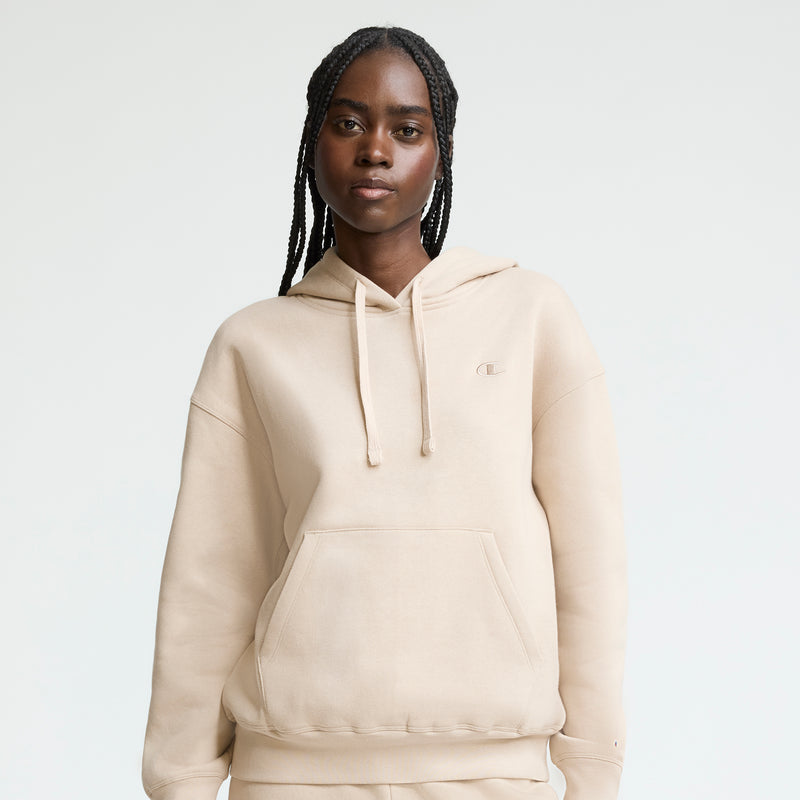 Champion Small C Freshman Powerblend Hoodie in Champagne Frost