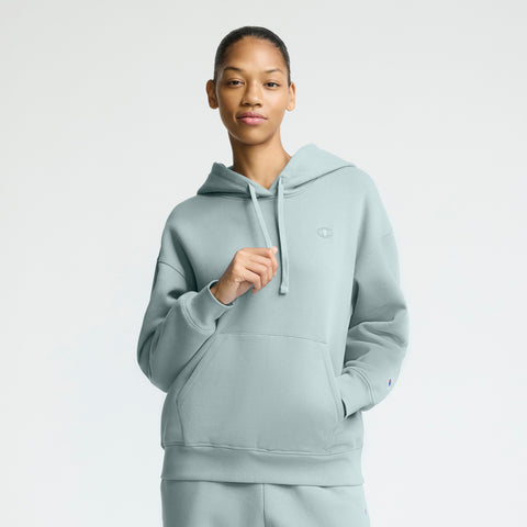 Champion Small C Freshman Powerblend Hoodie in Cloudy Blue