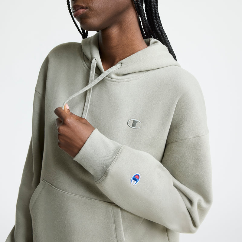 Champion Small C Freshman Powerblend Hoodie in Dried Sage