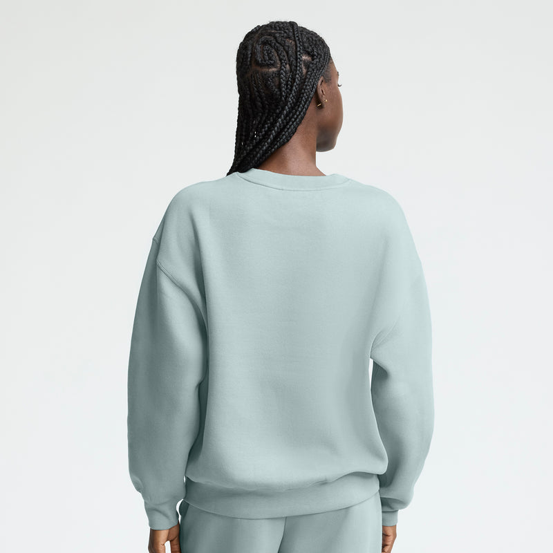 Champion Powerblend Crewneck, Small "C" in Cloudy Blue